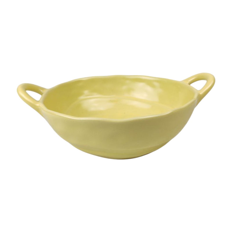 22cm Porcelain Serving Bowl with Handles - Decorative Oval Casserole Dish