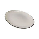 Modern Porcelain Dinner Plate - 26cm White Plate with Black Rim for Serving