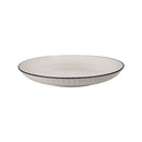 Modern Porcelain Dinner Plate - 26cm White Plate with Black Rim for Serving