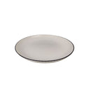 Modern Porcelain Dinner Plate - 26cm White Plate with Black Rim for Serving