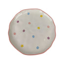 Porcelain Dessert Plate Medium 20cm With Scalloped Edge And Cute Floral Pattern