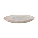 Porcelain Dessert Plate Medium 20cm With Scalloped Edge And Cute Floral Pattern