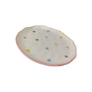 Porcelain Dessert Plate Medium 20cm With Scalloped Edge And Cute Floral Pattern