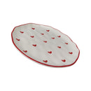 Porcelain Dessert Plate Medium 20cm With Scalloped Edge And Cute Heart Pattern