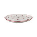 Porcelain Dessert Plate Medium 20cm With Scalloped Edge And Cute Heart Pattern