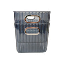Decorative Acrylic Storage Basket - Clear Organizer with Gold Handles