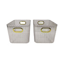 Decorative Acrylic Storage Basket - Clear Organizer with Gold Handles