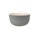Generic Porcelain Serving Bowl Medium Size Ribbed Design For Soup Salad And Daily Use
