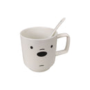 Cartoon Bear Ceramic Mug Set With Spoon – 3 Pieces Colorful Coffee Cups