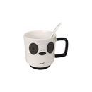 Panda mug with a black handle on a white background