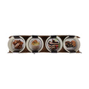 طقم راميكان بورسلين 4 قطع - آمن للفرن أطباق خبز وتقديم الحلويات 9 سم