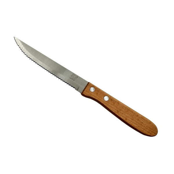 JAFOISON Stainless Steel Kitchen Knife 11.5 cm – Serrated Edge With Wooden Handle