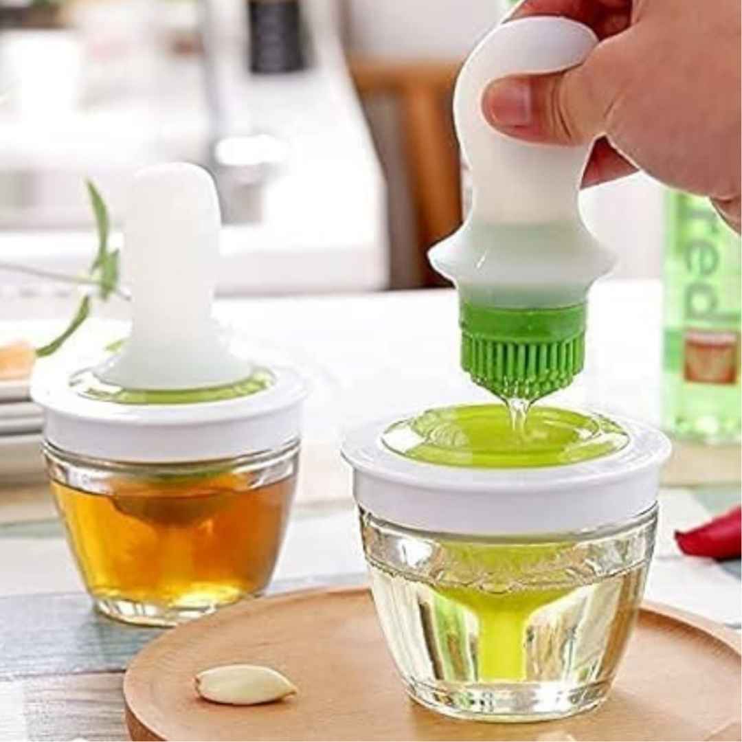 Oil basting brush with container for grilling, baking, and pastry | Cupindy
