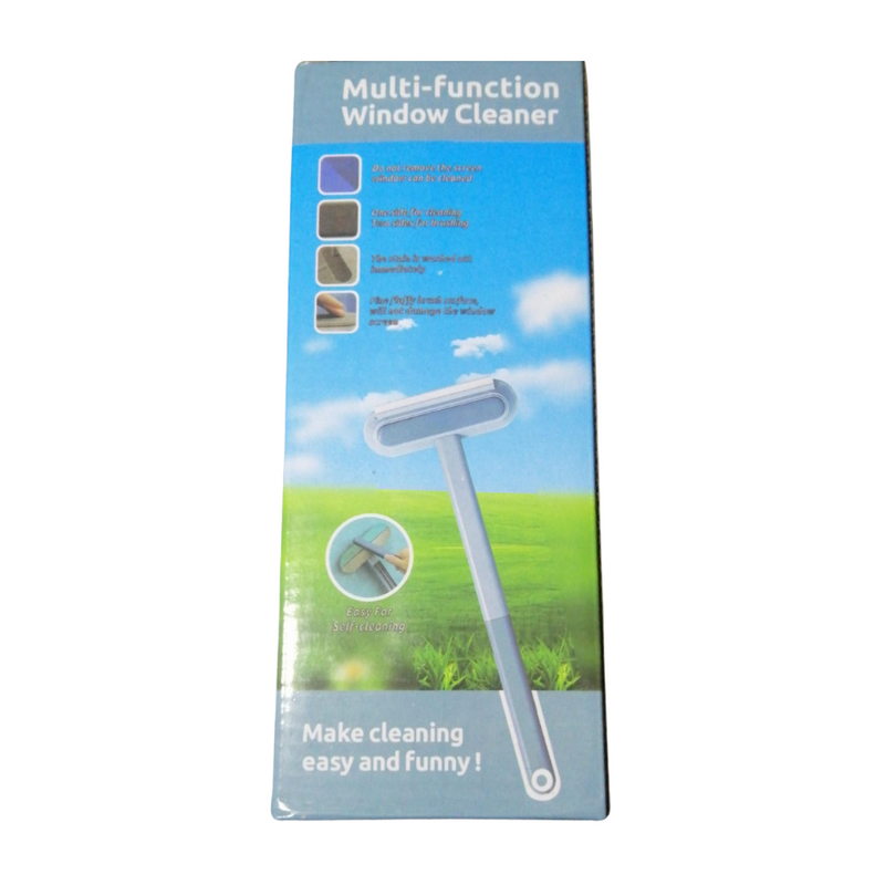 Multi-Function Window Cleaner Brush - Double-Sided, Pet Hair & Lint Remover, Durable & Reusable