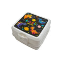 علبة طعام للأطفال بتصميم الفضاء والديناصورات آمنة للمايكروويف مع ملعقة وشوكة