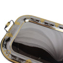 صينية تقديم إيطالية أنيقة من الستانلس ستيل 18/10 مطلية بالذهب – تصميم فاخر 55 سم