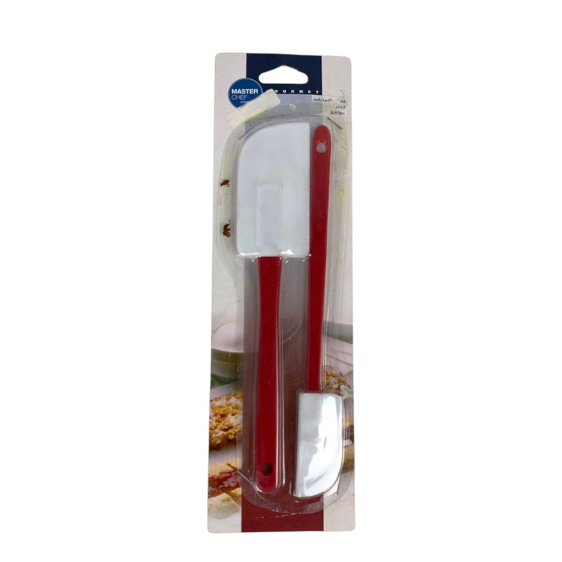Master Chef Silicone Spatula Set Red Heat-Resistant Flexible Tools for Baking and Cooking