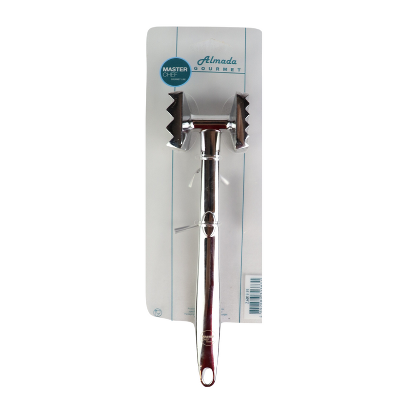 Master Chef Stainless Steel Meat Tenderizer with Double-Sided Hammer for Egyptian Kitchens