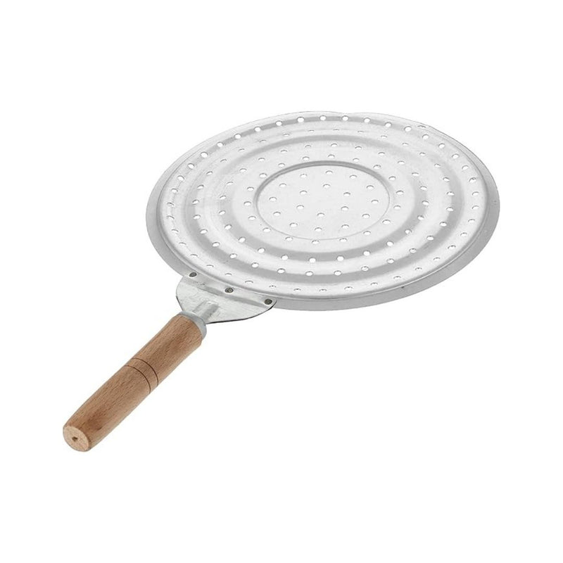 Metal Heat Diffuser Plate With Wooden Handle – Stove Simmer Ring For Even Heat Distribution