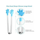 Mini Serving Tongs 12.5cm Stainless Steel With Silicone Tips Random Colors For Snacks