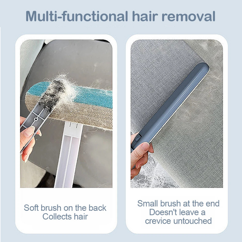 Multi-Function Window Cleaner Brush - Double-Sided, Pet Hair & Lint Remover, Durable & Reusable