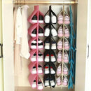 Multi Layer Hanging Shoe Organizer Large Polyester With 12 Pockets For Space Saving Storage