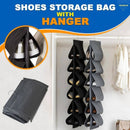 Multi Layer Hanging Shoe Organizer Large Polyester With 12 Pockets For Space Saving Storage