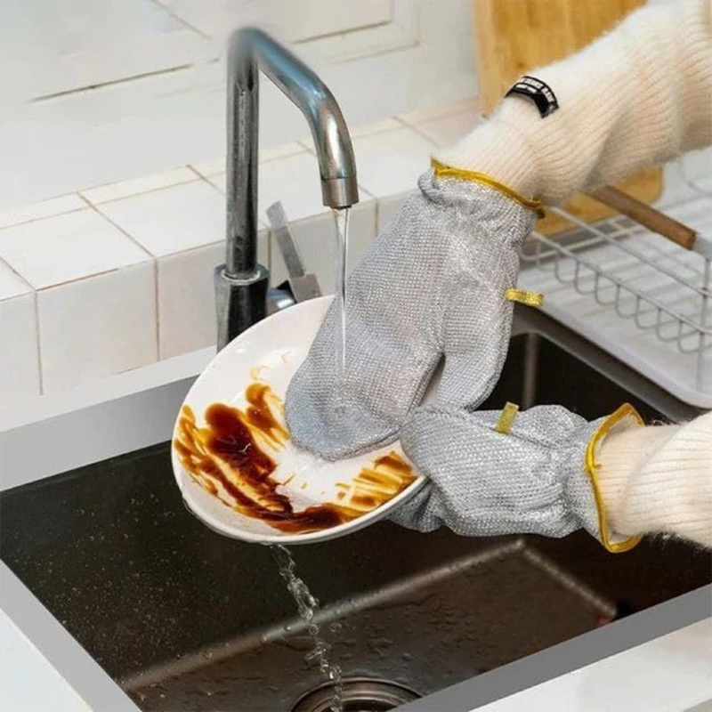 Industrial-grade mesh dishwashing glove for grease and food residue removal – Cupindy