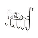 شماعة معدنية للأبواب مع 7 خطافات للمعاطف والإكسسوارات - تصميم أنيق - أسود