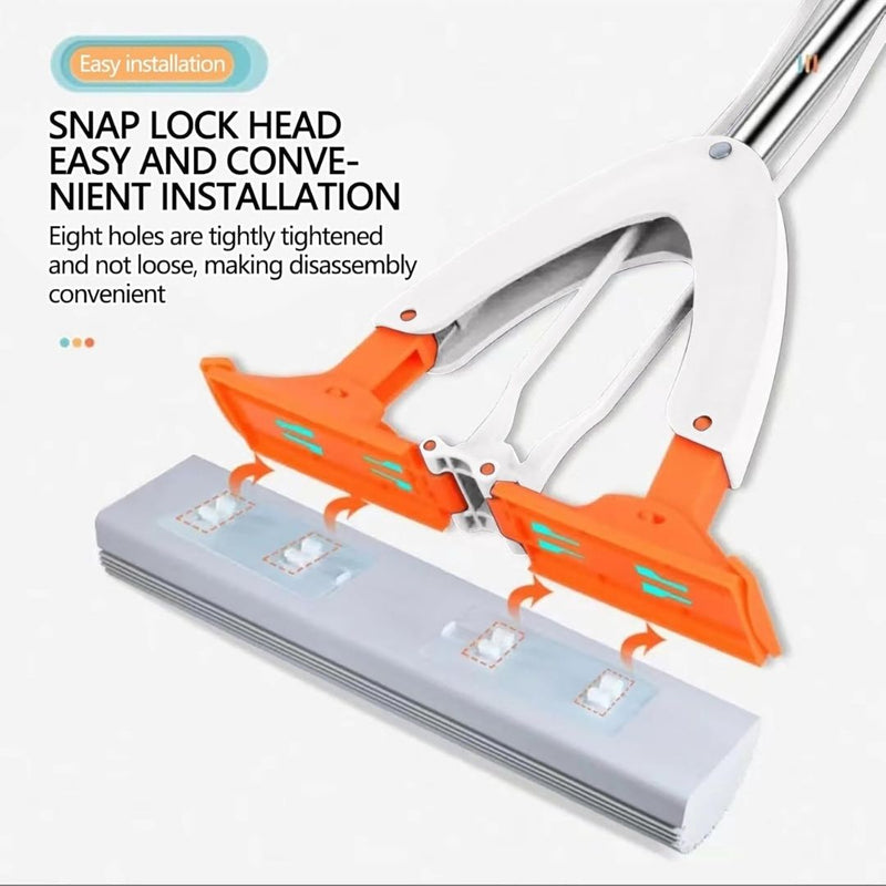 مممسحة أرضيات إسفنجية ذاتية العصر برأس عالي الامتصاص