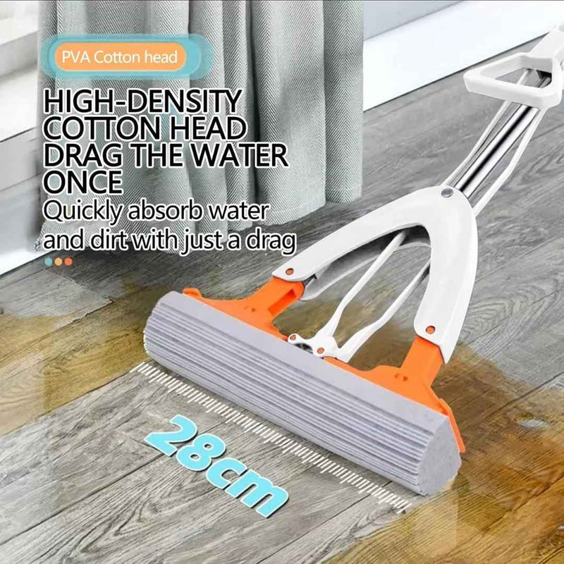 مممسحة أرضيات إسفنجية ذاتية العصر برأس عالي الامتصاص