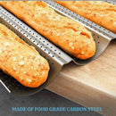 Perforated Baguette Baking Tray 38cm Carbon Steel Pan For Crispy French Bread Results