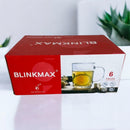 طقم أكواب زجاجية بلينك ماكس 205 مل - مجموعة من 6 قطع بتصميم متين وكلاسيكي للمشروبات الساخنة والباردة