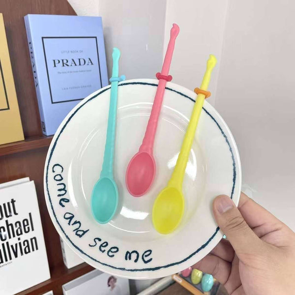 Tangled theme pink kids spoon set of 3 with decorative handles | Cupindy