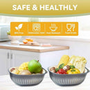 Plastic Double Layer Colander with Handles and Bowl for Washing and Draining Vegetables and Fruits