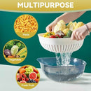 Plastic Double Layer Colander with Handles and Bowl for Washing and Draining Vegetables and Fruits