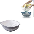 Plastic Double Layer Colander with Handles and Bowl for Washing and Draining Vegetables and Fruits