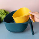 Plastic Double Layer Vegetable Washing Basket with Removable Colander Strainer for Kitchen Use