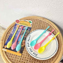 Kids spoon set with colorful clip handles in bird shape | Cupindy
