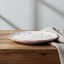Porcelain Dessert Plate Medium 20cm With Scalloped Edge And Cute Heart Pattern