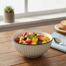 Porcelain Serving Bowl Small 13cm With Elegant Ribbed Design For Daily Dining