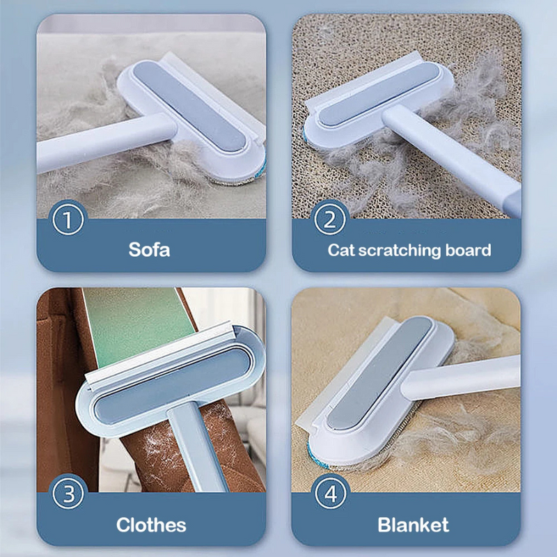 Multi-Function Window Cleaner Brush - Double-Sided, Pet Hair & Lint Remover, Durable & Reusable