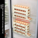 Rotating Egg Storage Box Yellow Plastic Organizer For Fresh Eggs & Space-Saving Fridge Order