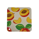 Set Of 6 Linen Coasters With Fruit Prints – Heat-Resistant Insulated Cup Pads