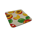 Set Of 6 Linen Coasters With Fruit Prints – Heat-Resistant Insulated Cup Pads