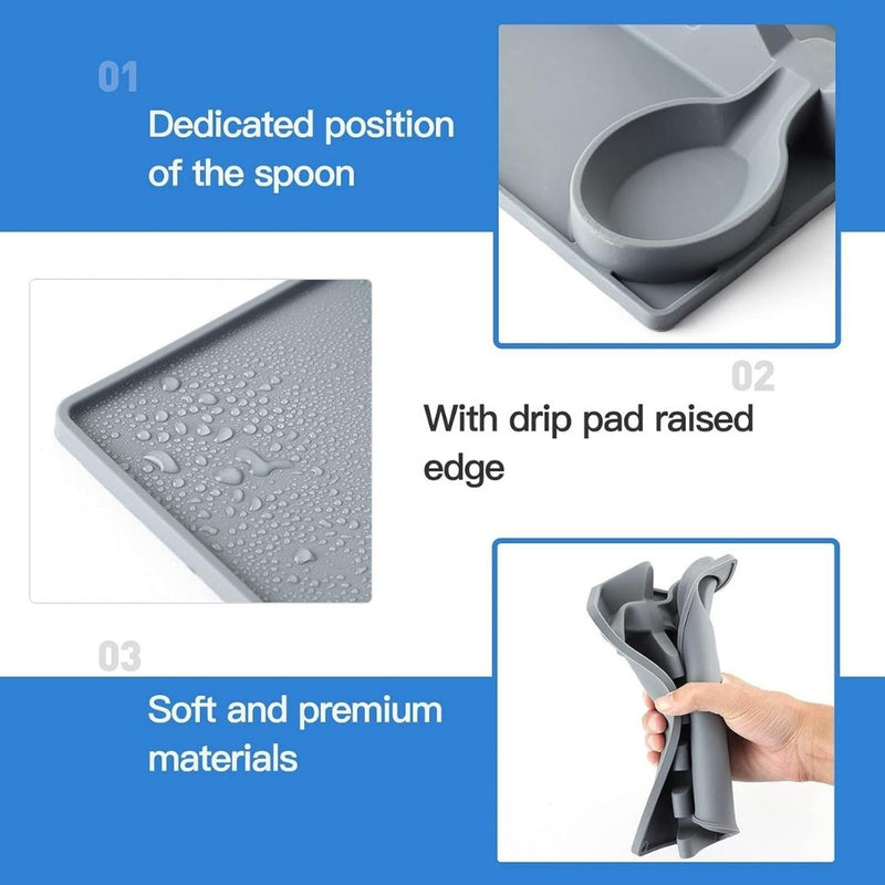 Silicone Spoon Rest – Heat-Resistant Kitchen Utensil Holder with Drip Pad