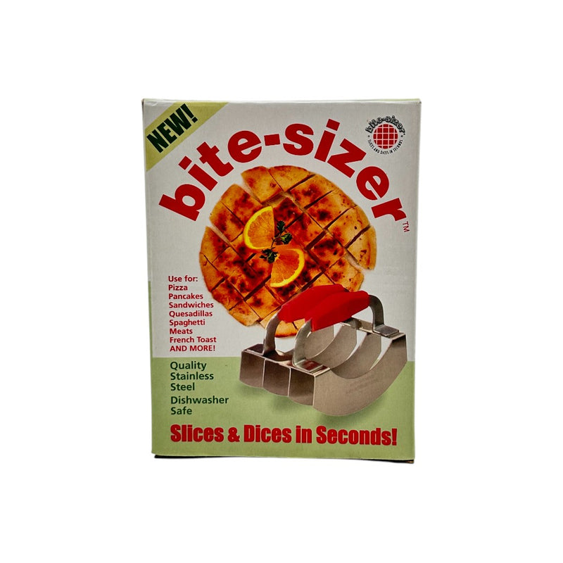 Bite-Sizer Stainless Steel Food Cutter 13.5×10cm for Pizza, Sandwiches & Quick Slicing