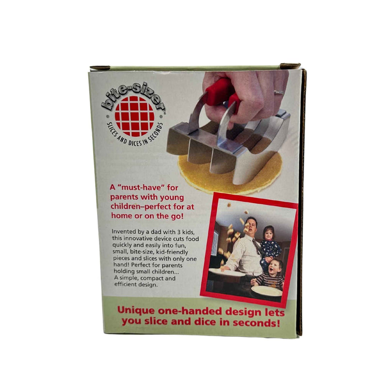 Bite-Sizer Stainless Steel Food Cutter 13.5×10cm for Pizza, Sandwiches & Quick Slicing