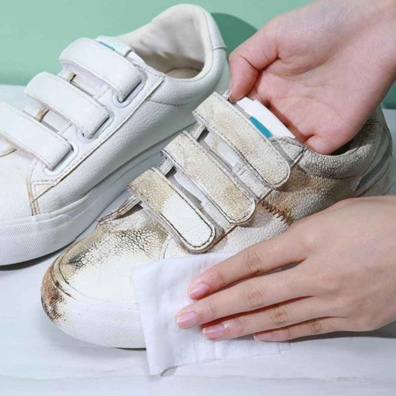 Shoe Shine Cleaning Wipes – Pack Of 80 Pre-Moistened Wet Tissues For Sneakers & Leather Shoes