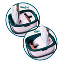 York Handy Flat Mop Set with Bucket and 2 Microfiber Pads – Compact, Self-Wringing Cleaning System